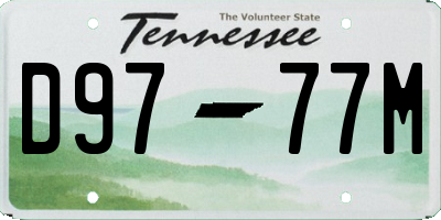 TN license plate D9777M