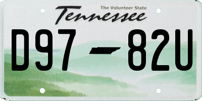 TN license plate D9782U