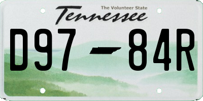TN license plate D9784R