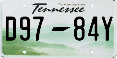 TN license plate D9784Y