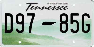 TN license plate D9785G