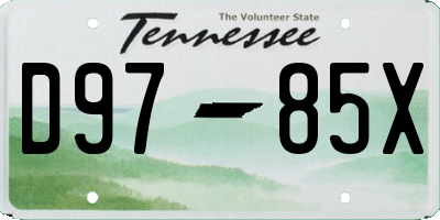 TN license plate D9785X