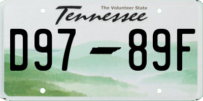 TN license plate D9789F