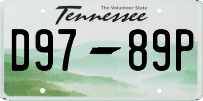 TN license plate D9789P