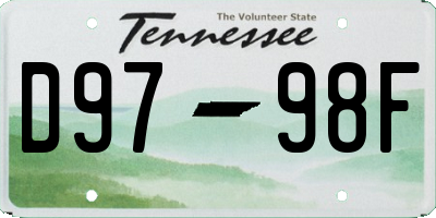 TN license plate D9798F