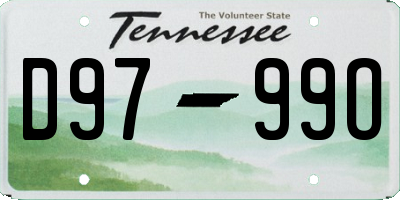 TN license plate D9799O
