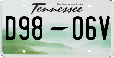 TN license plate D9806V