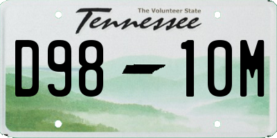TN license plate D9810M