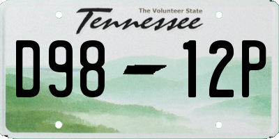 TN license plate D9812P