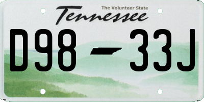 TN license plate D9833J