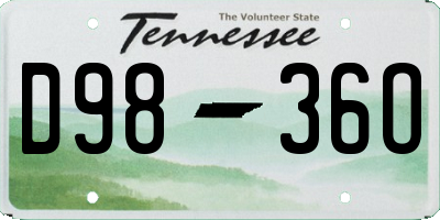 TN license plate D9836O