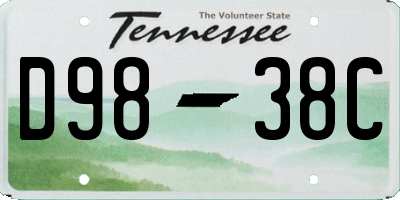 TN license plate D9838C