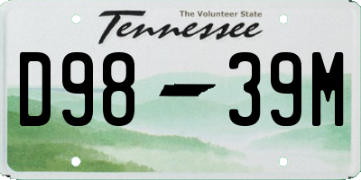 TN license plate D9839M