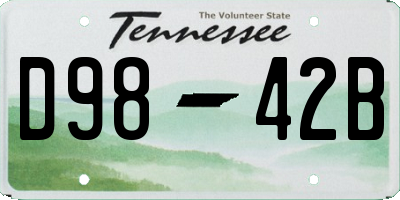 TN license plate D9842B