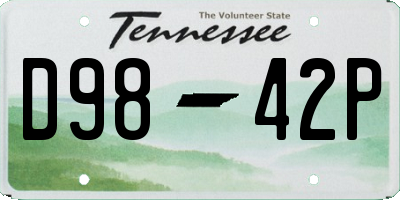 TN license plate D9842P