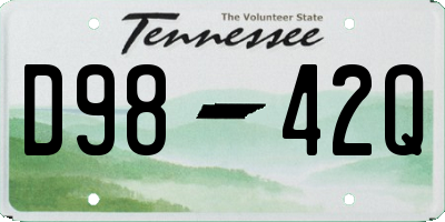 TN license plate D9842Q