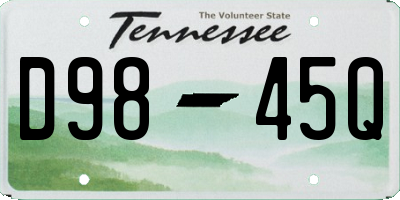 TN license plate D9845Q