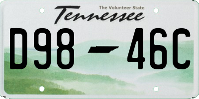 TN license plate D9846C