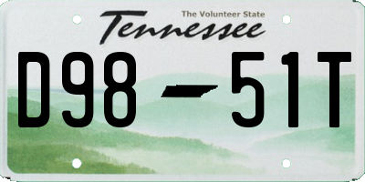 TN license plate D9851T