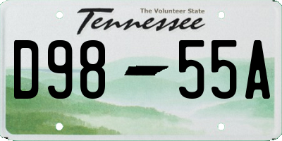 TN license plate D9855A