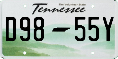 TN license plate D9855Y