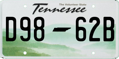 TN license plate D9862B