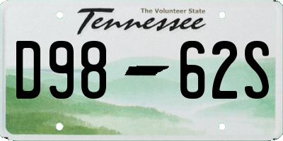TN license plate D9862S