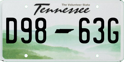 TN license plate D9863G