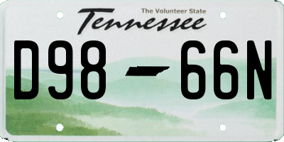 TN license plate D9866N