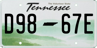 TN license plate D9867E