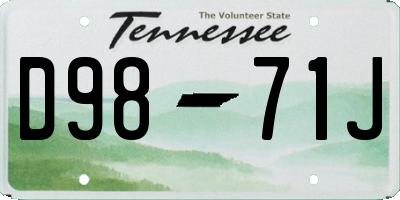 TN license plate D9871J