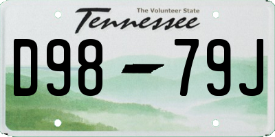 TN license plate D9879J