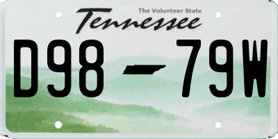 TN license plate D9879W