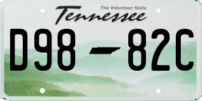 TN license plate D9882C