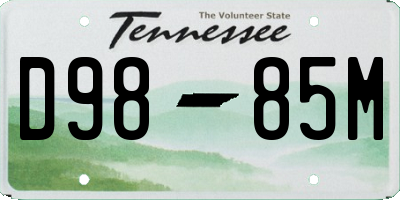 TN license plate D9885M