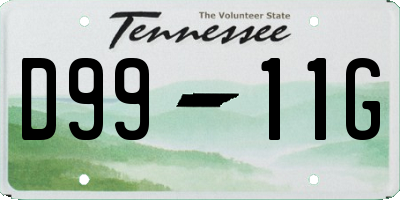 TN license plate D9911G