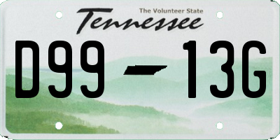 TN license plate D9913G