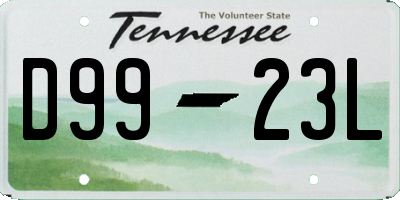 TN license plate D9923L
