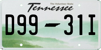 TN license plate D9931I