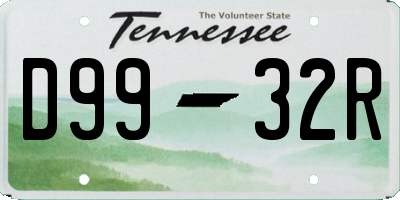TN license plate D9932R