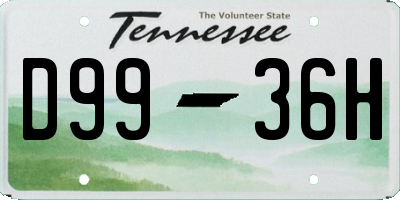 TN license plate D9936H