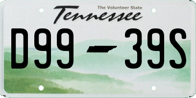 TN license plate D9939S