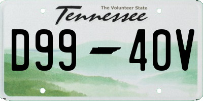 TN license plate D9940V