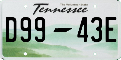 TN license plate D9943E