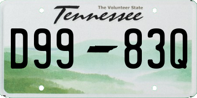 TN license plate D9983Q