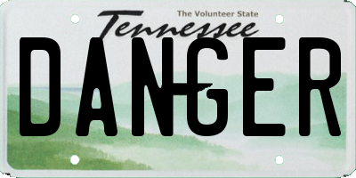 TN license plate DANGER