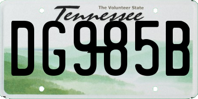 TN license plate DG985B