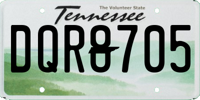 TN license plate DQR8705