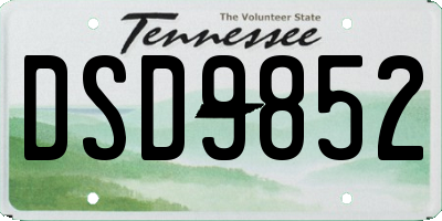 TN license plate DSD9852