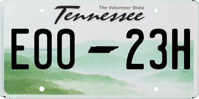 TN license plate E0023H